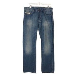 Diesel Korrik Mens 32x32 Straight Leg Jeans Button Fly Medium Wash 008B6 ITALY